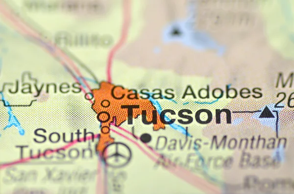 Tucson, arizona in the USA on the map