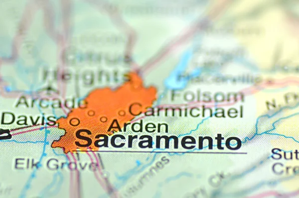Sacramento, California in the USA on the map