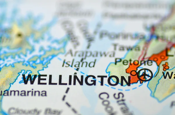 Wellington in New Zealand on the map