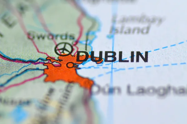 Dublin in Ireland on the map