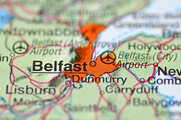 Belfast in Northern Ireland on the map