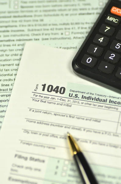 Closeup of us tax forms