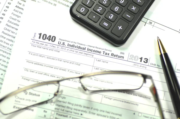 Closeup of us tax form
