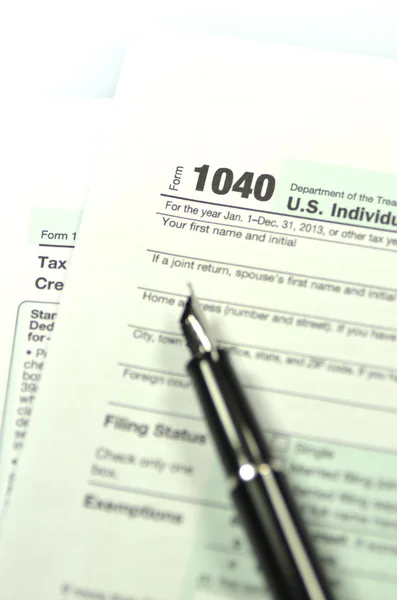 Closeup of us tax form