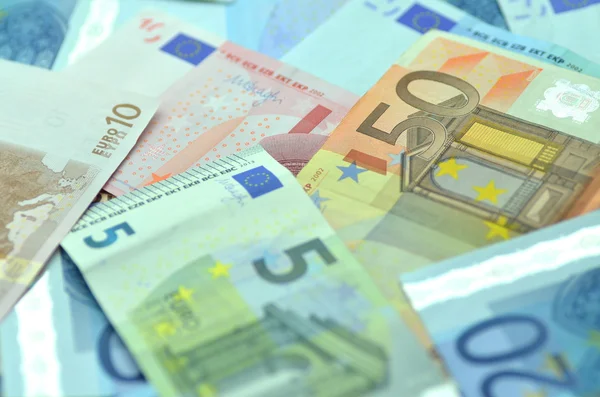 Variety of euro banknotes