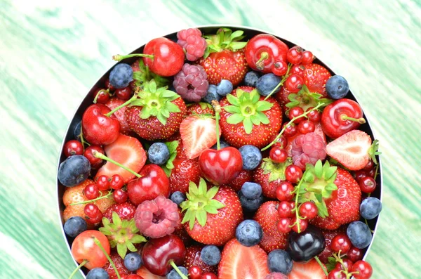 Variety of soft fruits, strawberries, raspberries, cherries, blueberries, currants