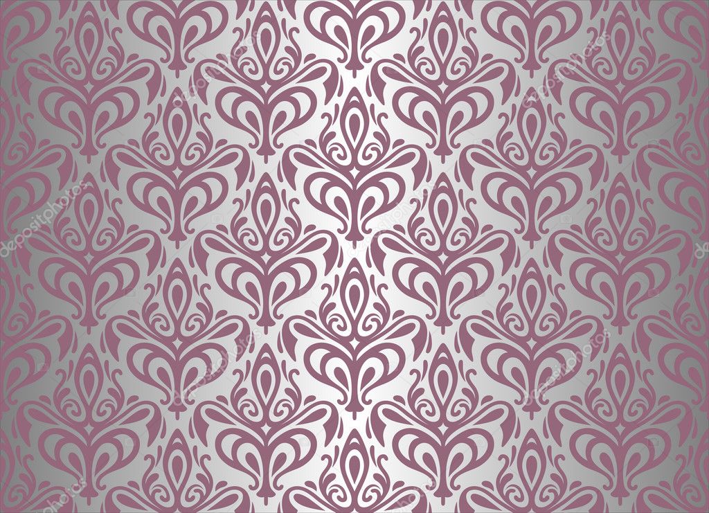 Violet u0026amp; silver vintage wallpaper u2014 Stock Vector © erinvilar #24120283