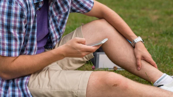 Student with phone