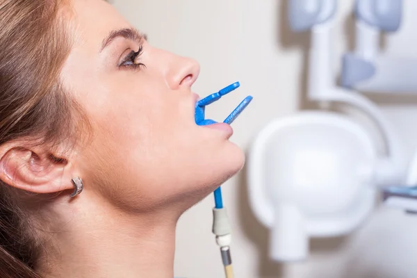 Woman visiting dentist