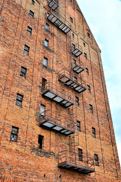 Fire escape at an abandoned industrial building