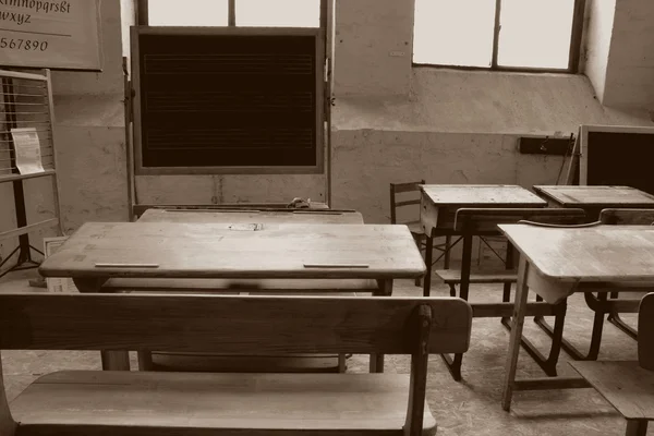 In an old classroom
