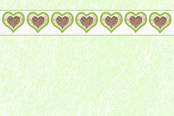 Green design paper structure with heart border