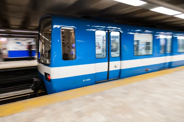 Montreal Metro Train with Motion Blur