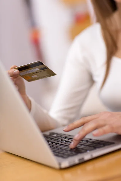 Woman doing shopping on internet