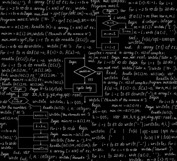 美丽的技术矢量无缝模式与编程代码 - 图库矢量