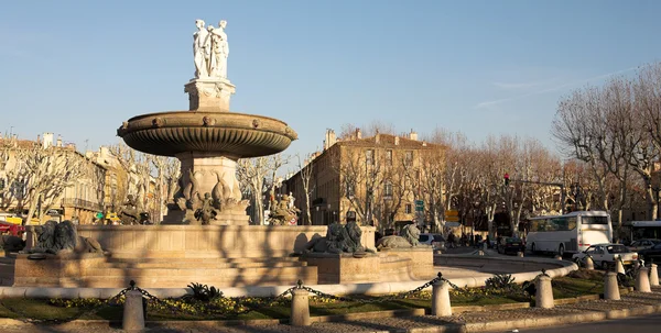 The central roundabout fountains in Aix-en-Provence, France