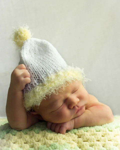 Sleeping Infant With Cap