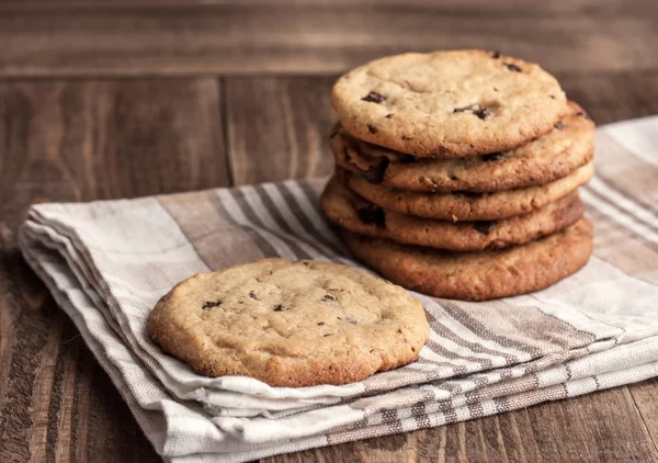 Stack of Freshly baked chocolate chip cookies