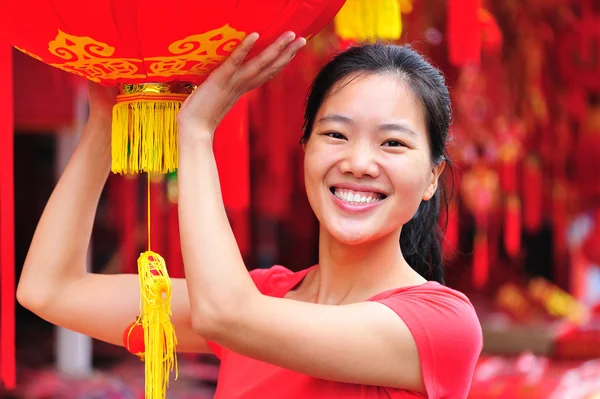 Asian woman wishing you a happy chinese new year