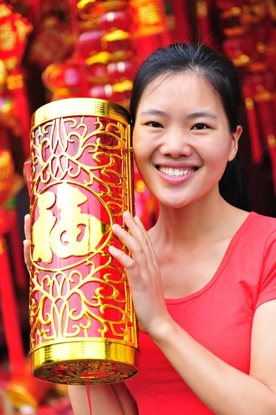 Woman wishing a happy chinese new year