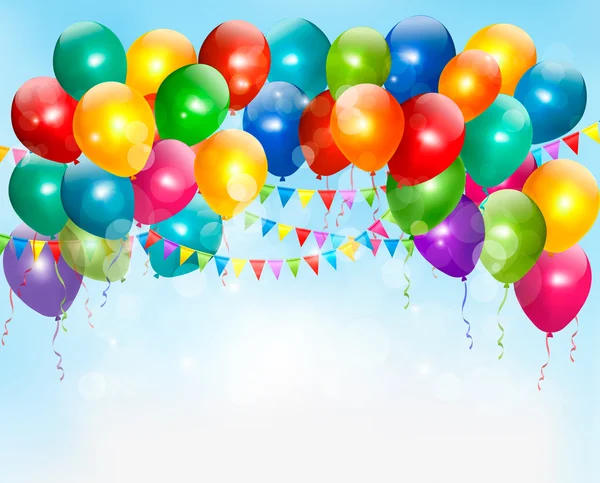 Holiday background with colorful balloons. Vector.