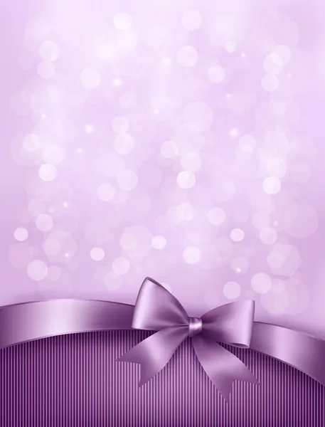 Elegant holiday background with gift bow and ribbon. Vector