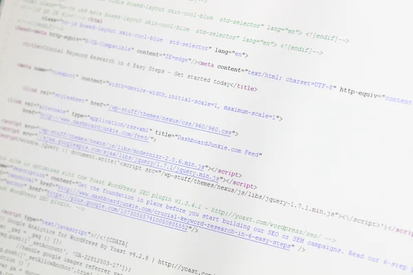 Close-up of HTML Code