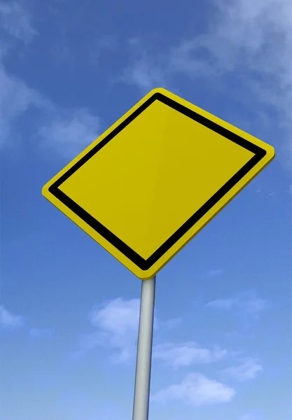 Blank road sign on sky background