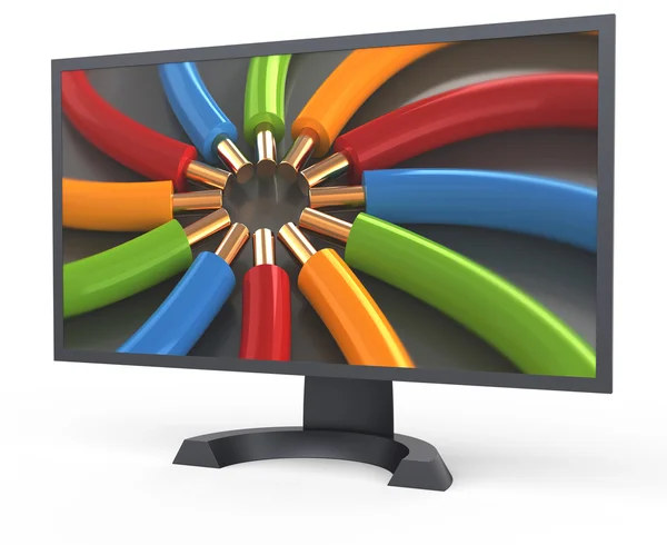Digital LCD monitor and abstract background