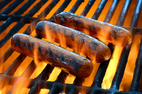 Flame grilled hot dogs