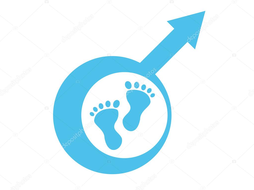 Baby boy male signal and footprint — Stock Vector © jbrouckaert1 22669891