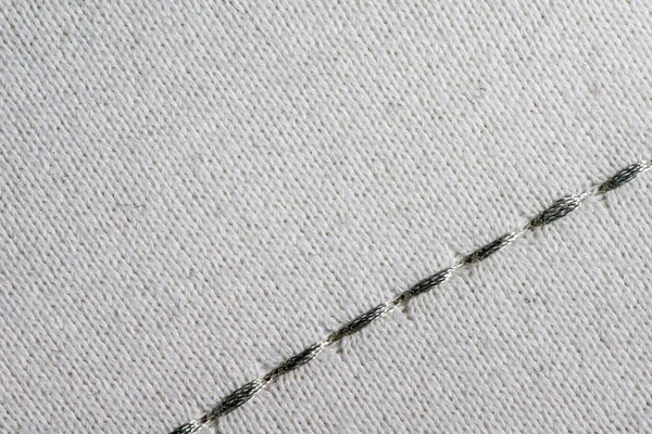 White knitting wool with stitches texture background.