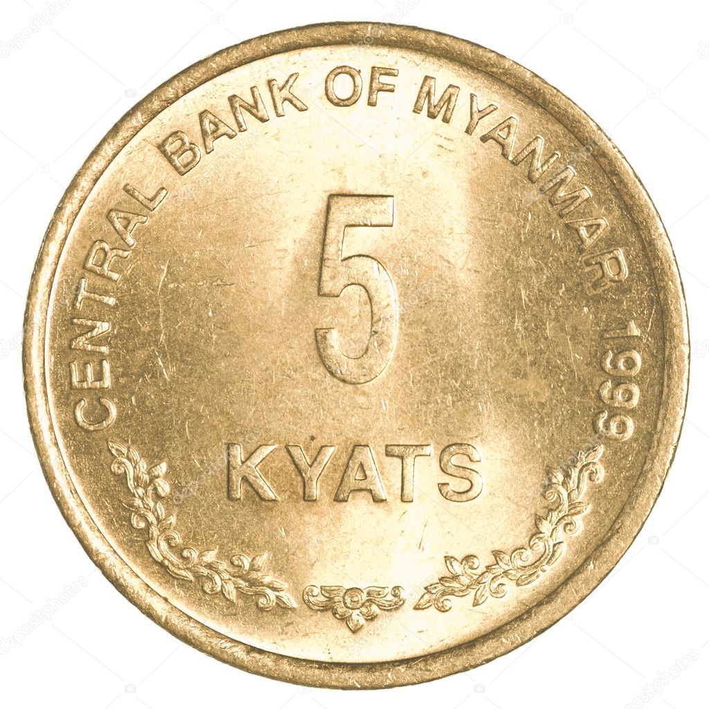 5 di kyat birmano (myanmar) — Foto Stock © asafeliason 40449209