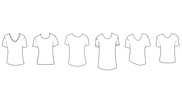 Black and white Vector of 6 Men\'s T-shirt Designs