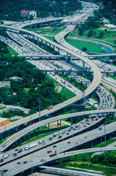 A high view of Houston highways