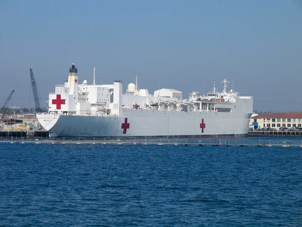 Naval hospital ship Mercy at San Diego bay