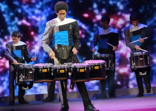 ATLANTA, GA, USA, MARCH 4, 2014 - Spirit Drum and Bugle Corps ensemble play at Microsoft Convergence conference opening in Georgia Congress Center on March 4, 2014 in Atlanta, GA, USA