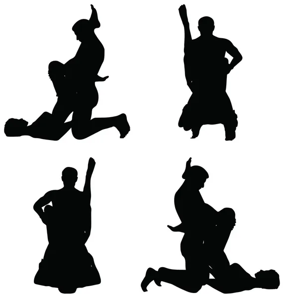 Silueta Con Posiciones De Kama Sutra Sobre Fondo Blanco Vector De Stock Istanbul