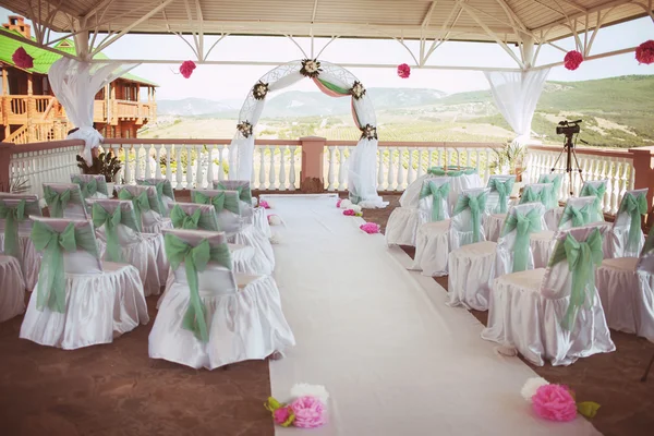 Floral arrangement at a wedding ceremony