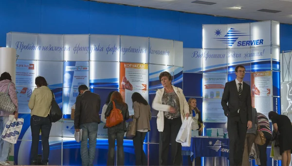 Servier Laboratories French pharmaceutical company booth