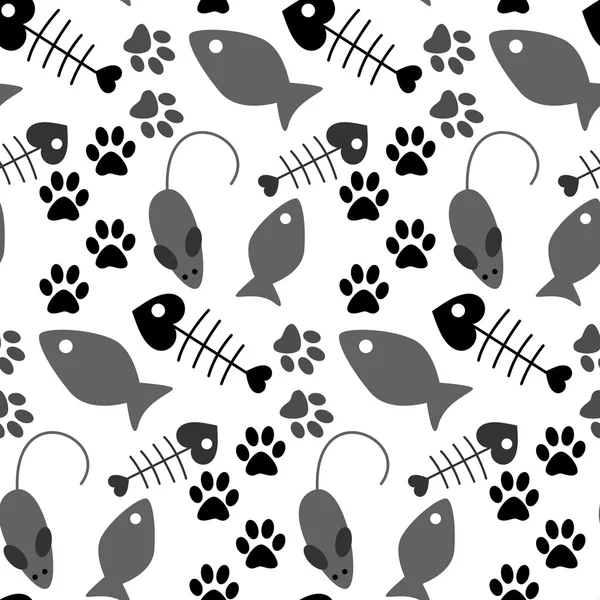 Cute Cat Themed Seamless Background