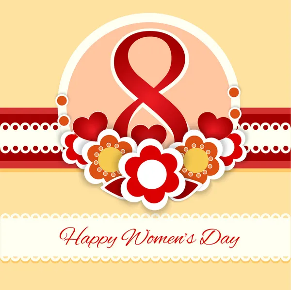 Womens day vector greeting card with flowers