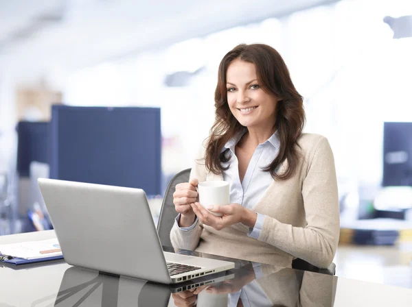 Beautiful business woman with laptop