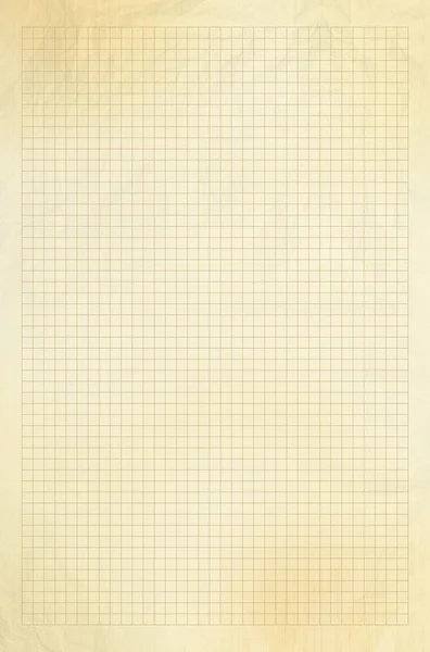 Blank millimeter old graph paper grid sheet background or textur