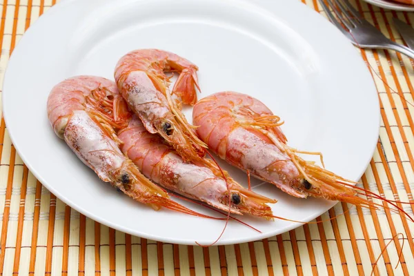 Tasty cooked shrimps