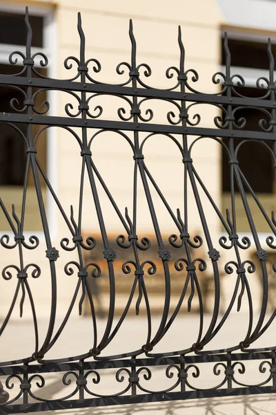 Detail of wrought iron railing with beautiful ornaments
