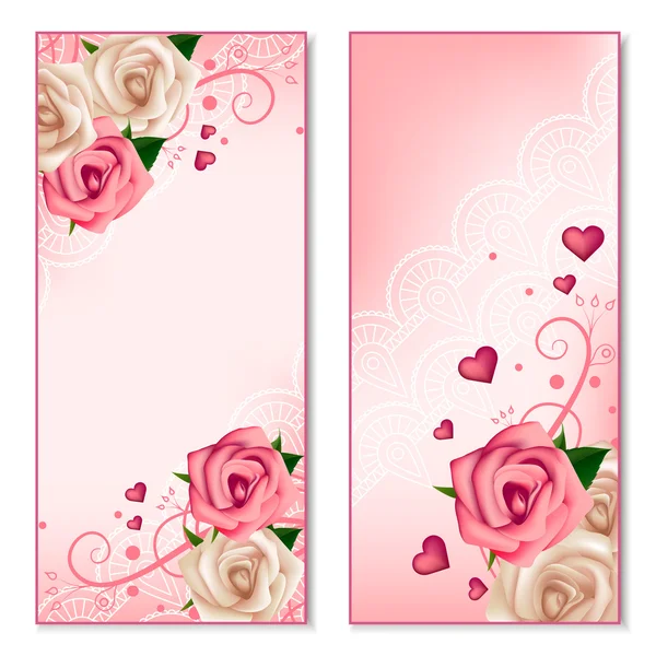 Floral vertical banners with roses