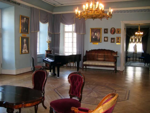 Classical music living in the interior of the old manor