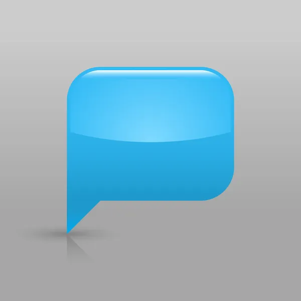 Blue glossy blank speech bubble icon web button