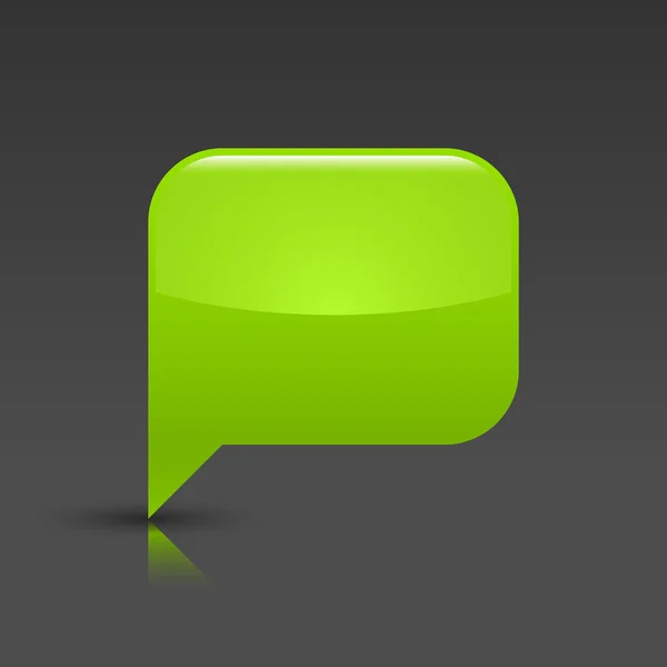 Green glossy blank speech bubble icon web button